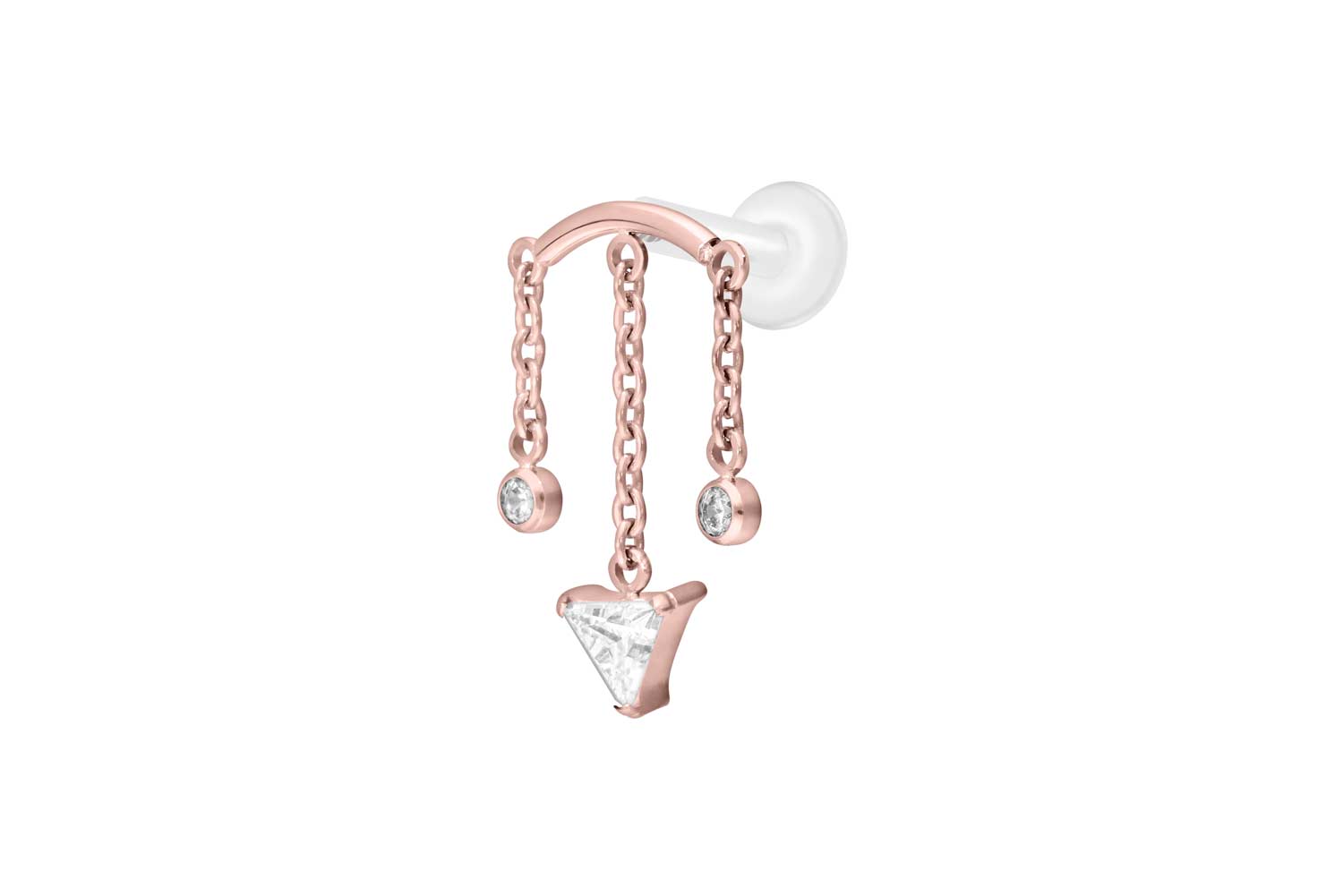 PTFE Labret Piercing mit Innengewinde + Titan-Aufsatz WINDSPIEL